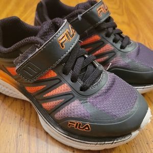 Fila Kid's Orange Gray Black Size 11 Sneakers Pre Owned Normal Wear & Tear